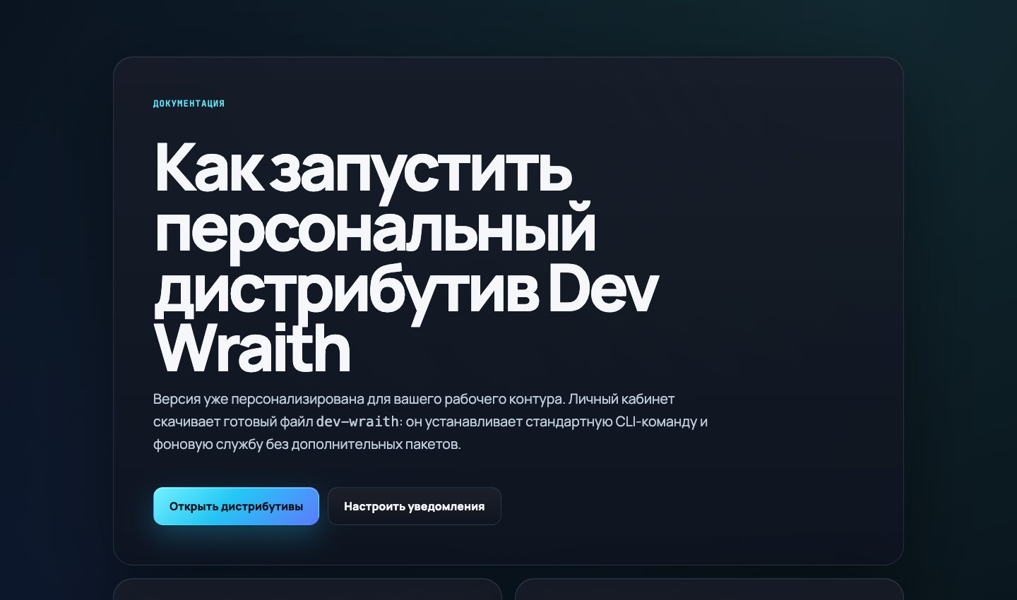 Документация Dev Wraith Personal Runtime по запуску персонального окружения